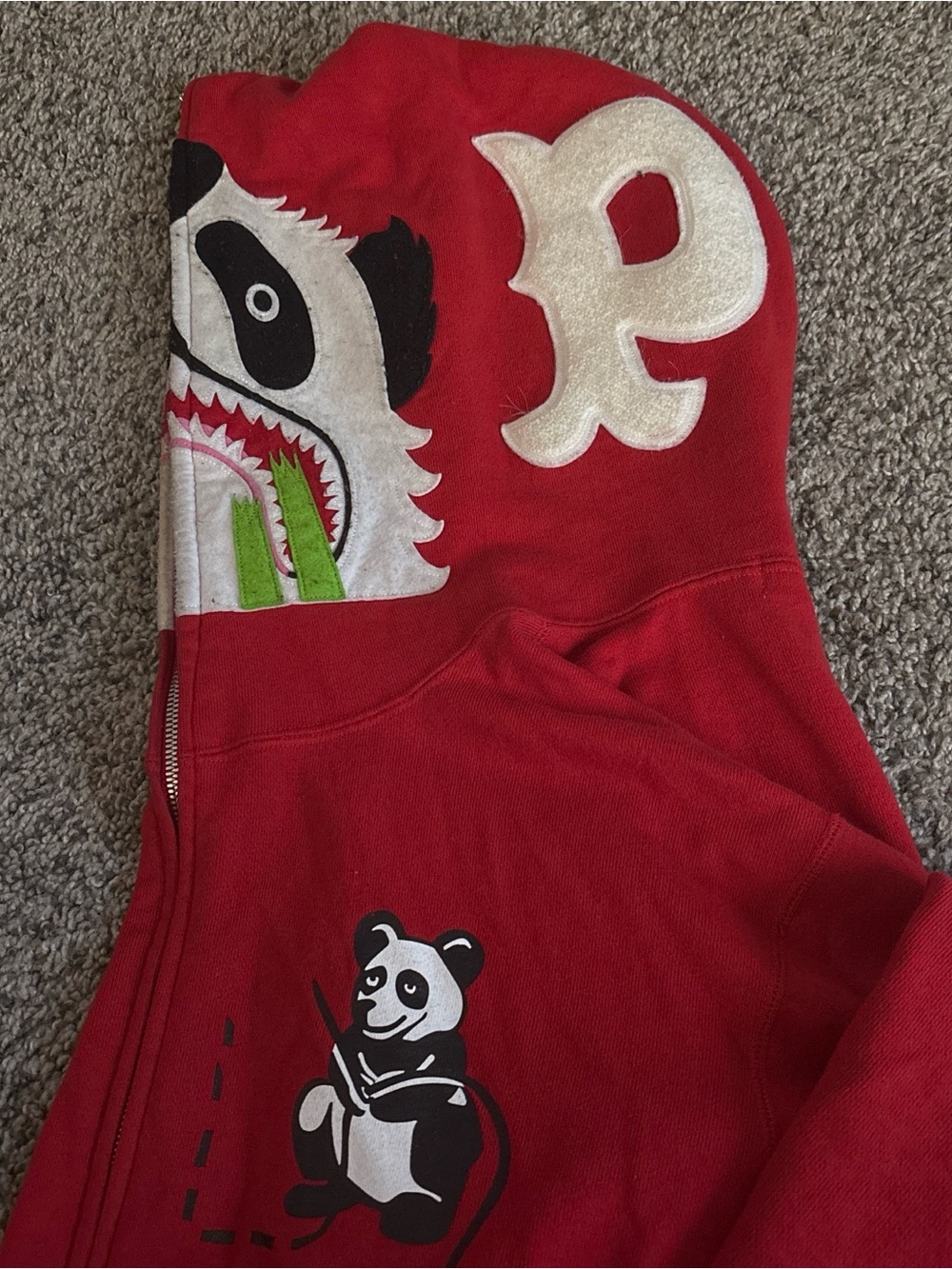 Bape Red Logo Pullover with Gold Script Tag - Picture 2 of 4
